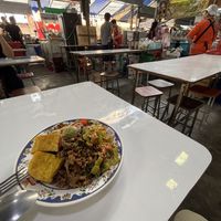 Stall is inside the local market   at Chalawan - Vegan Food Stall in Bangkok