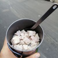 Taro with coconut cream from Silom Square, BYO cup. at Chalawan - Vegan Food Stall in Bangkok