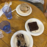 Cinnamon roll, brownie, and berry breakfast bar- all vegan!  at Protagonist Cafe in St Louis