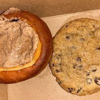 cinnamon roll + chocolate cookie! at Protagonist Cafe in St Louis
