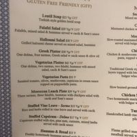 Vegan meals labelled VG  at Sam's Mediterranean in Takapuna