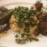 Morrocan lunch plate (including 3 sarma and 3 falafel)  at Sam's Mediterranean in Takapuna