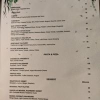 Main menu at Folia - Four Seasons Resort in Dubai