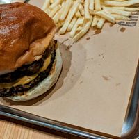Michigan burger with French fries. Simply delicious! at Great Lakes in Tokyo