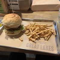 Ontario burger and fries  at Great Lakes in Tokyo