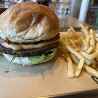 Superior Burger with fries #Veganuary at Great Lakes in Tokyo