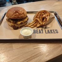 Vegan Single Michigan Cheeseburger (600 yen) + fries + a side of vegan mayo at Great Lakes in Tokyo