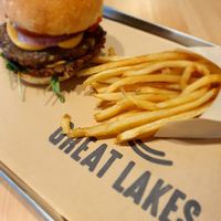 Double superior burger at Great Lakes in Tokyo