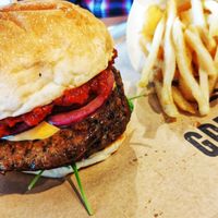 Superior burgers with fries at Great Lakes in Tokyo