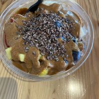 Almond butter acai bowl 😍 at Carrot Express - Downtown in Miami