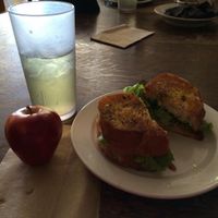 vegan 'egg salad' sandwich  at Paradigm Coffee & Music in Sheboygan