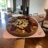 So delicious 💙 vegan chocolate birthday cake  at Horizon Cafe in Koh Samui