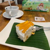 Delicious vegan mango cake  at Horizon Cafe in Koh Samui