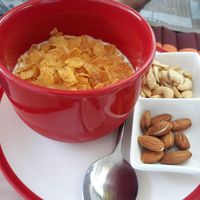 Cornflakes with toppings at Horizon Cafe in Koh Samui