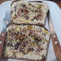 Hummus toast at Horizon Cafe in Koh Samui