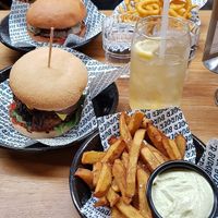Vegan burger and Kumara fries with vegan aioli at Burger Burger in Christchurch