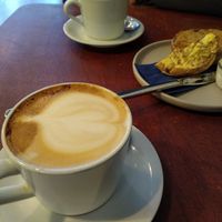Capacino made with oat milk at Mr Cooper's Coffee House in Whitby
