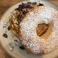 PBJ banana bagel.   at Mr Cooper's Coffee House in Whitby