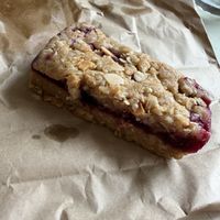 Apple and blackcurrant crumble jack  at Mr Cooper's Coffee House in Whitby