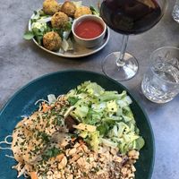 Vegan deep fried ricotta balls at Palo Verde in Prague