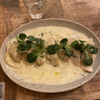 Mushroom ravioli  at Palo Verde in Prague