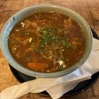 Soup from lunch menu at Palo Verde in Prague