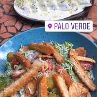 The best vegan food we had in Prague, Caesar salad and mushroom ravioli pictured. Would highly recommend and will definitely be back!!!  at Palo Verde in Prague