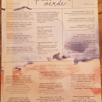 Menu at Palo Verde in Prague