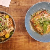 Left the Palo verde bowl and right the lasagne at Palo Verde in Prague