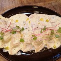 Mushroom ravioli at Palo Verde in Prague