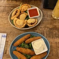 Empanadas and croquettes  at Palo Verde in Prague