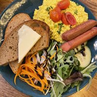 Scrambled Tofu, never had it like this before. Delicious, especially the thick pieces of bread!  at Palo Verde in Prague