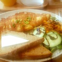 Kimchi omelet and fresh ginger tea for brunch at Palo Verde in Prague