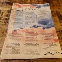 Menu at Palo Verde in Prague