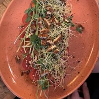 pea guacamole toast  at Palo Verde in Prague