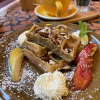 Vegan maple syrup waffles   at Palo Verde in Prague