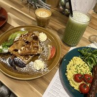 The maple syrup waffles were incredible  at Palo Verde in Prague