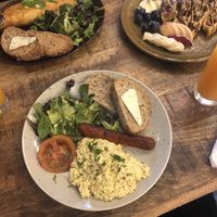 Scrambled tofu + Kimchi omelette  at Palo Verde in Prague
