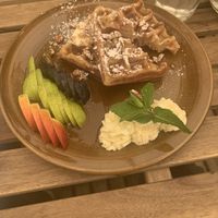 Maple syrup waffles  at Palo Verde in Prague
