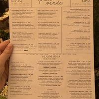 Menu  at Palo Verde in Prague