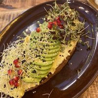 Bread with avocado and tofu   at Palo Verde in Prague