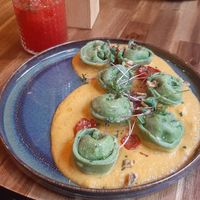 Tortellini with pumpkin sauce was omg delish! Plus a berry lemonade. at Palo Verde in Prague