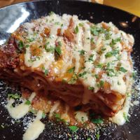 Pepperoni lasagna at Palo Verde in Prague