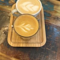 Oat milk Cappuccino and Flat White  at Palo Verde in Prague