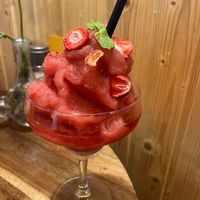 Frozen strawberry margarita  at Palo Verde in Prague