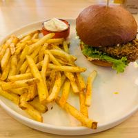 The chicken burgerr  at Palo Verde in Prague