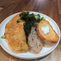 Kimchi omelette and included sides at Palo Verde in Prague