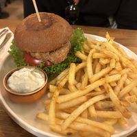 No-chicken burger  at Palo Verde in Prague