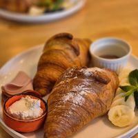 Breakfast croissants at Palo Verde in Prague