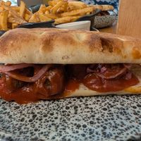 Meatball sandwich at Palo Verde in Prague